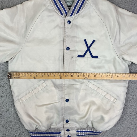 Vintage Duluth Hockey Satin Jacket Minnesota Button Up Varsity Coat - Picture 12 of 12